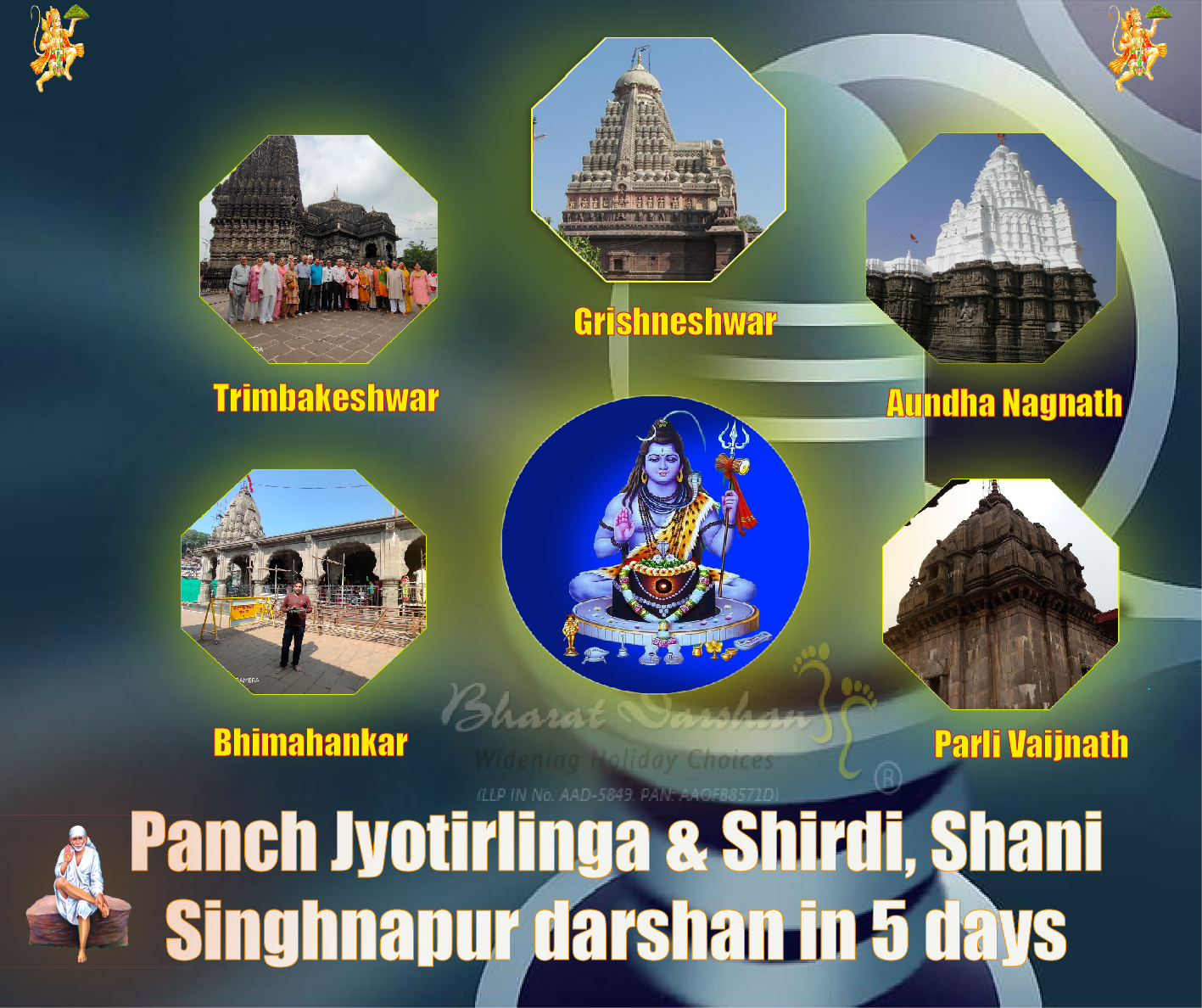Panch Jyotirlinga Darshan, also known as the pilgrimage of the five Jyotirlingas, is a sacred journey undertaken by devout Hindus to visit and seek blessings from the five revered Jyotirlinga shrines in India.